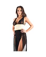 Caramel nuit - camisn réglé avec string assorti + pétales