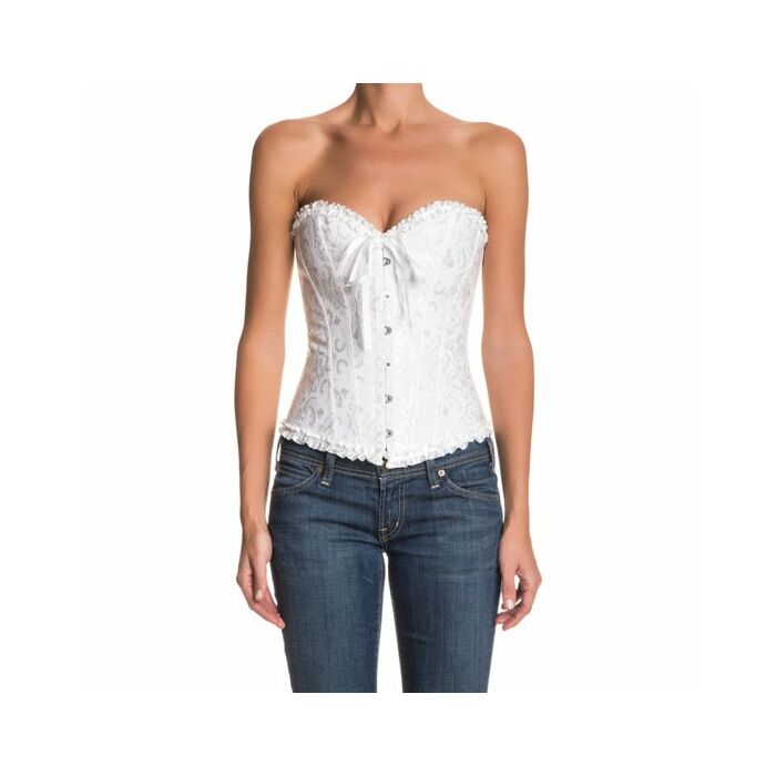 Corset Floral Blanc Élégant