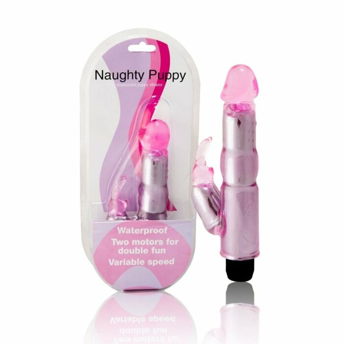 Vibrador c/estimulador rosa regulable