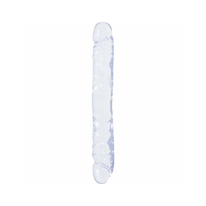 gelées de cristal double pénis de 30 cm transparent