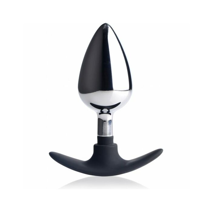 Dark invader - plug anal en métal et silicone, grand - argent