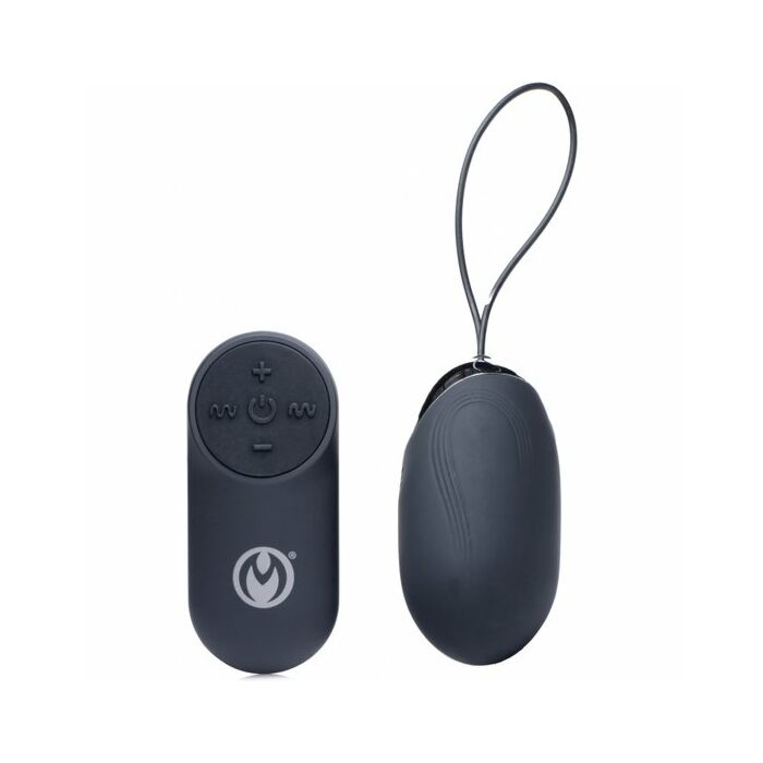Oeuf vibrant en silicone - Télécommande Oeuf Thunder 21x - Noir