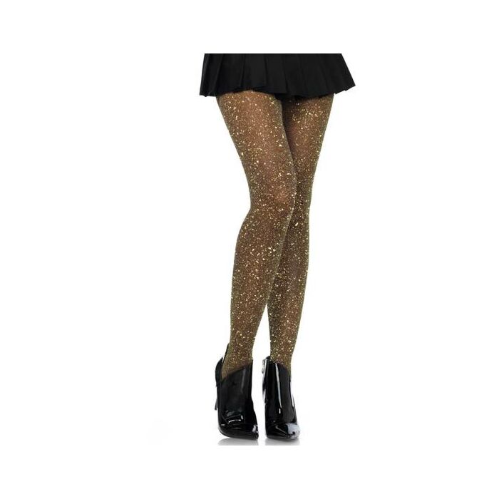Leg avenue medias de lurex transparentes negro/oro
