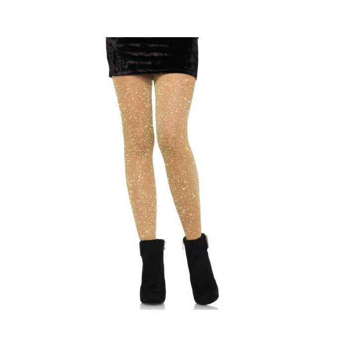 Leg avenue medias de lurex transparentes oro