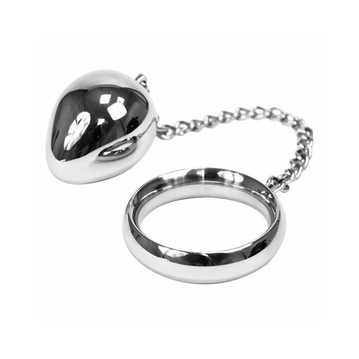 cock ring Metalhard + 40mm boule de métal et de la chaîne