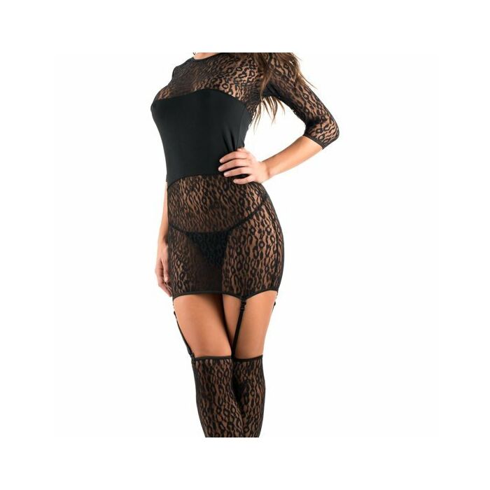 Mini vestido dhaka negro