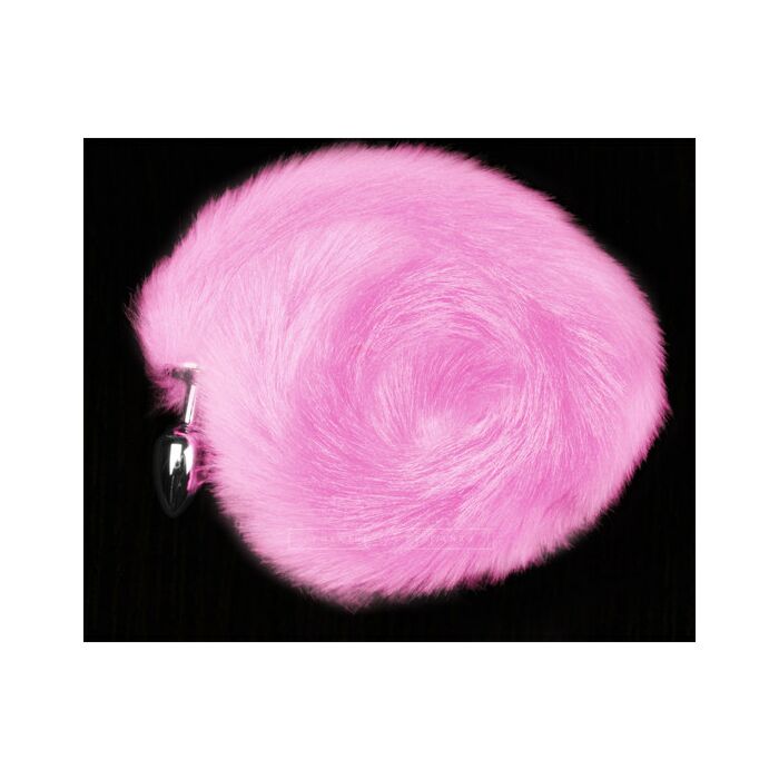 Bouchon argenté avec queue - rose