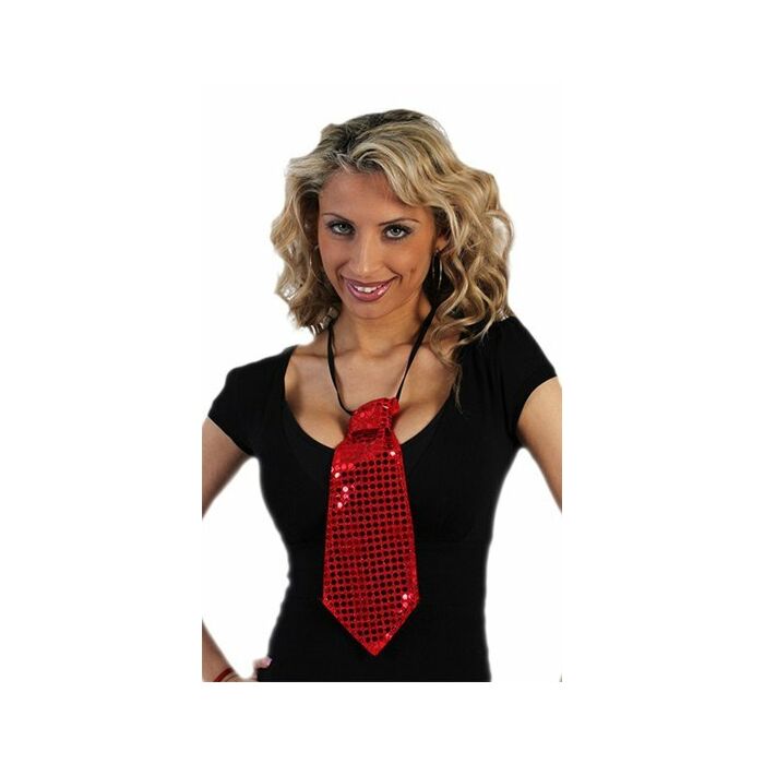 cravate à paillettes rouge