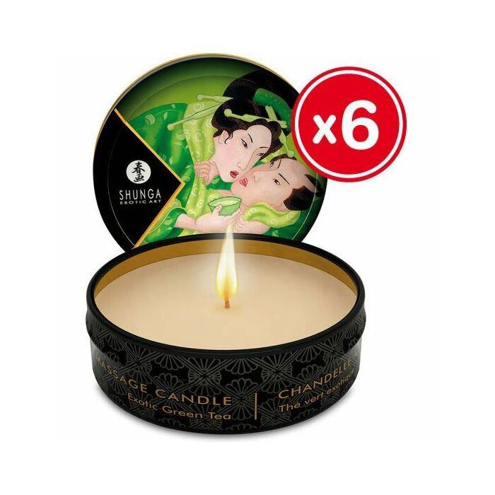 Shunga vela de masaje te verde 6 x 30 ml