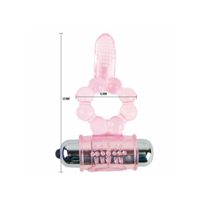 Anillo silicona 10 ritmos  lengua con vibracion rosa