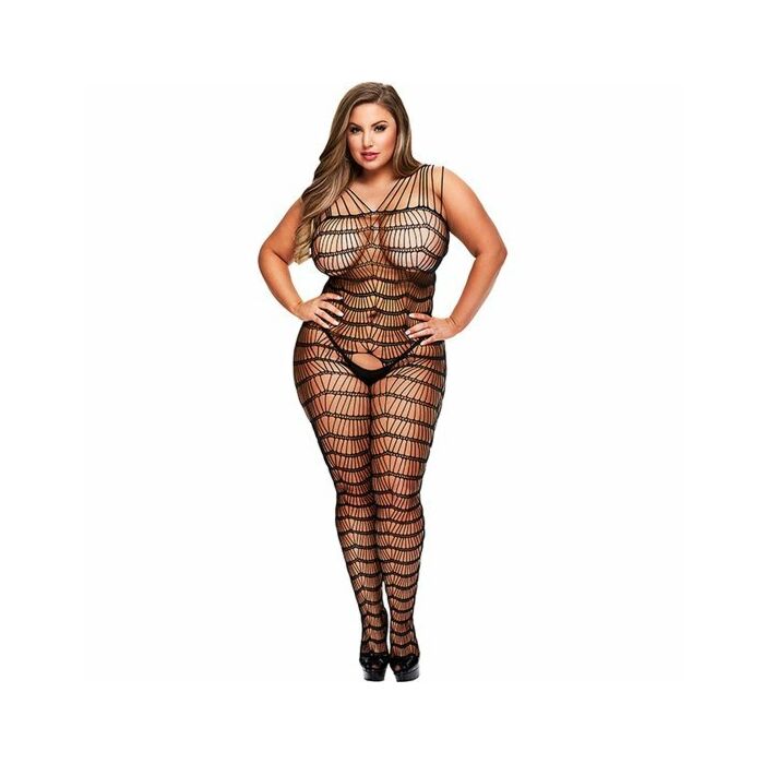 Criss cross crotchless bodystocking- diseño ondulado