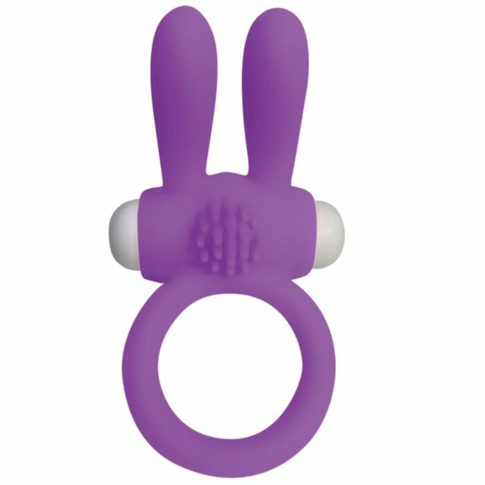 ANILLO VIBRADOR CON RABBIT NEON - LILA
