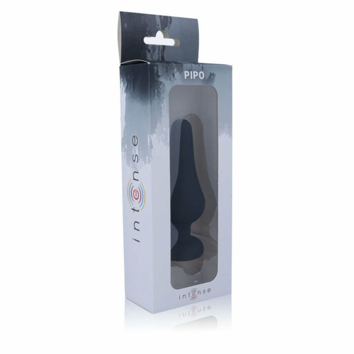 Intense anal plug pipo l silicone negro 13.5 cm