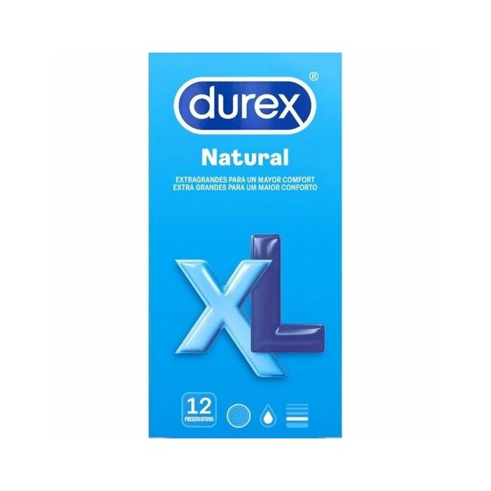 Préservatifs Naturels XL Durex 12 unités.