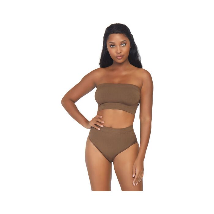 Ensemble microfibre opaque - caramel