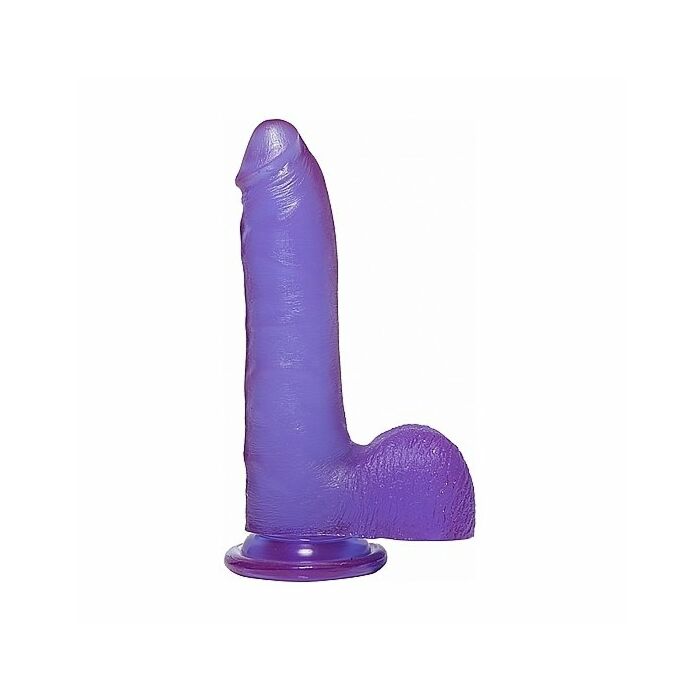 Crystal jellies pene con testículos 18cm - morado