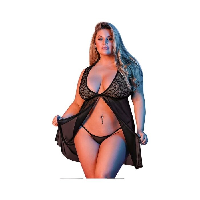 Sexytime - Nuisette ouverture devant - Noir