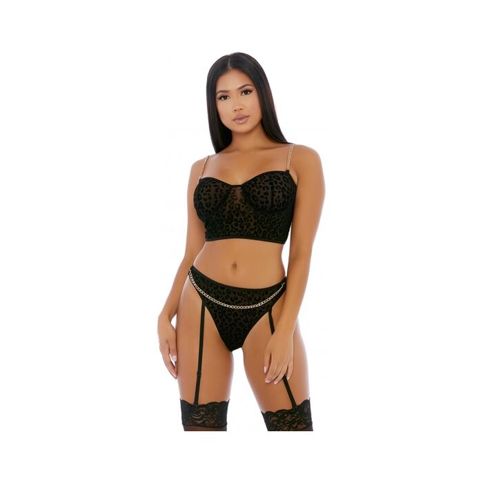 Chain me up bustier set nègre