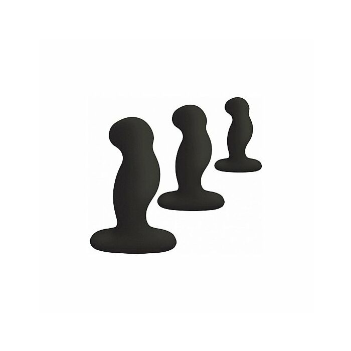 Anal starter kit 3 plugs de silicona - negro