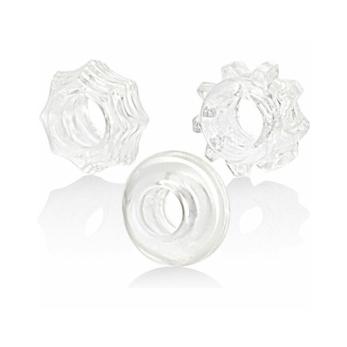 Kit de tres anillos reversibles transparentes