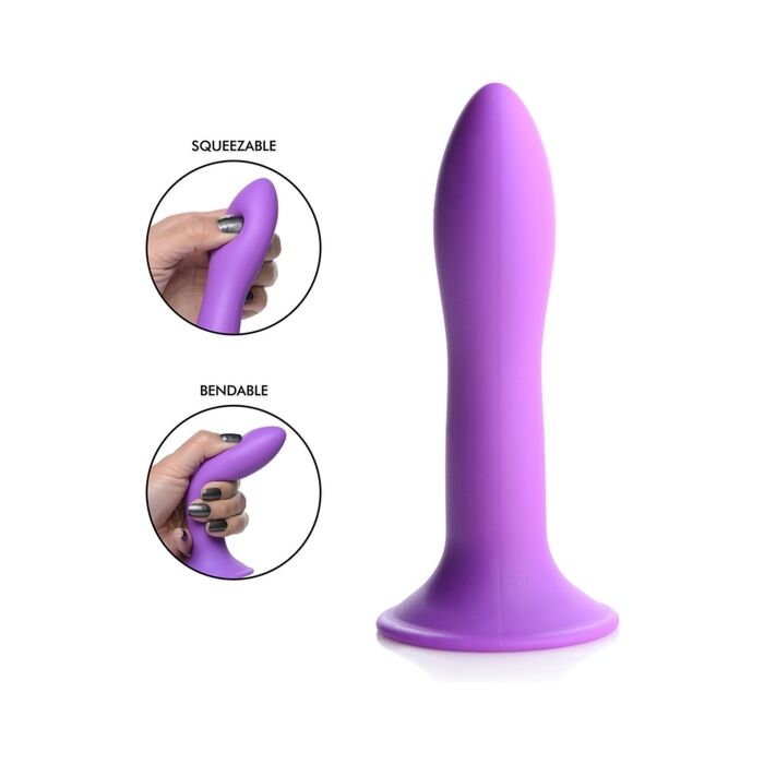 Gode mince en silicone compressible - violet
