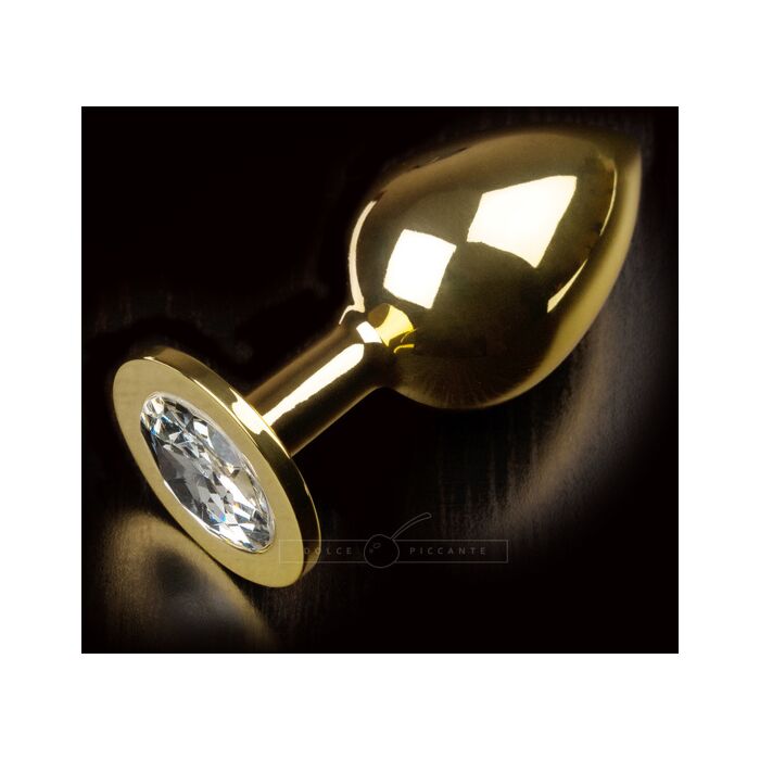 Bouchon long doré - cristal gemme