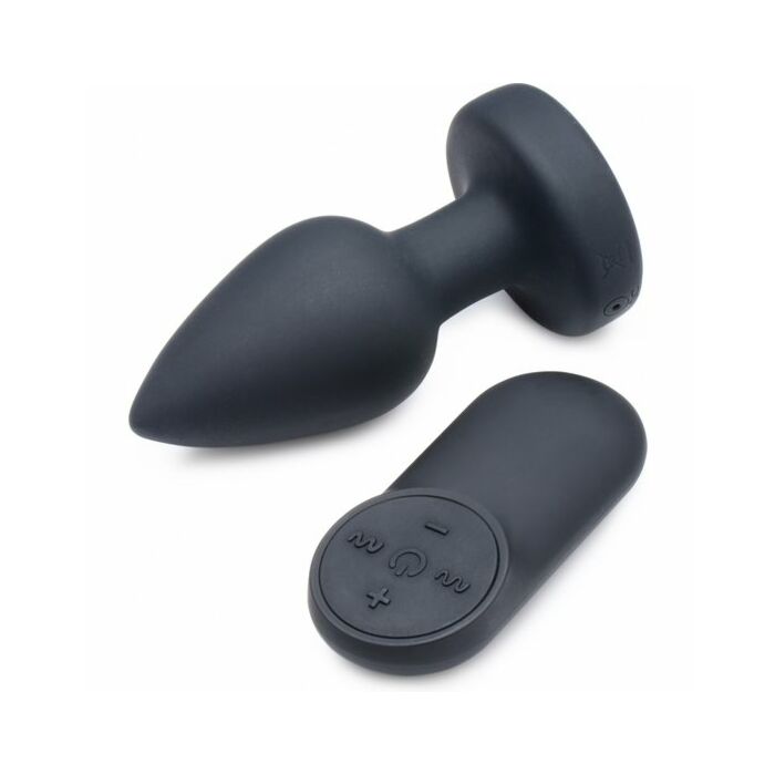 Plug anal vibrant en silicone - long - noir