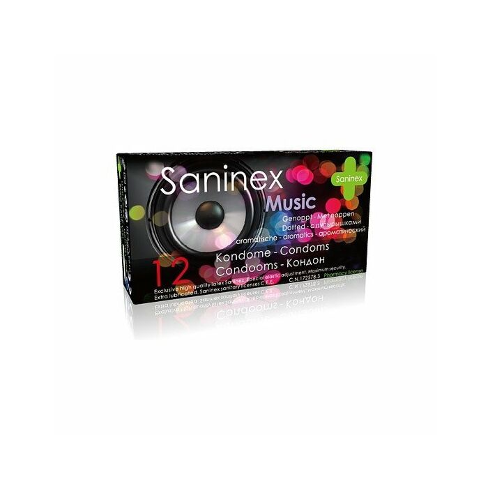 Saninex preservativos music punteados 12uds