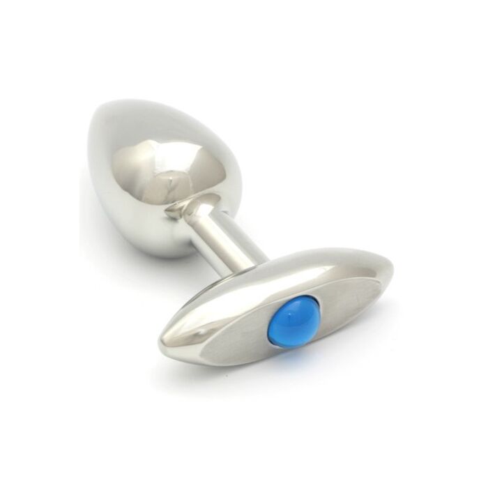 Rosebuds acier embouti anal verre bouchon 65 x 30mm Aquamarine