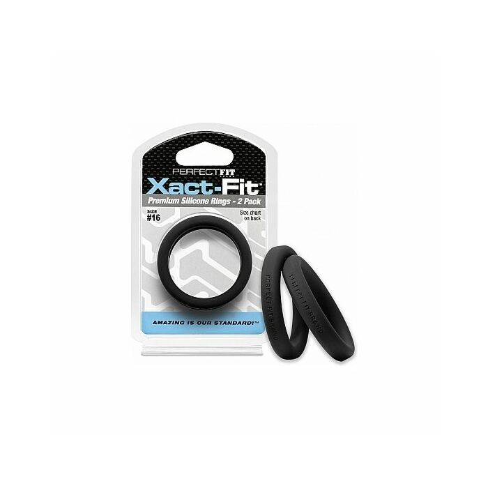 Xact-fit pack de 2 anillos de silicona 16cm - negro