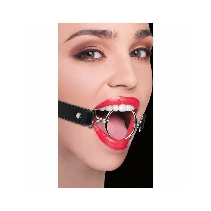 Bâillon en Cuir Noir XL