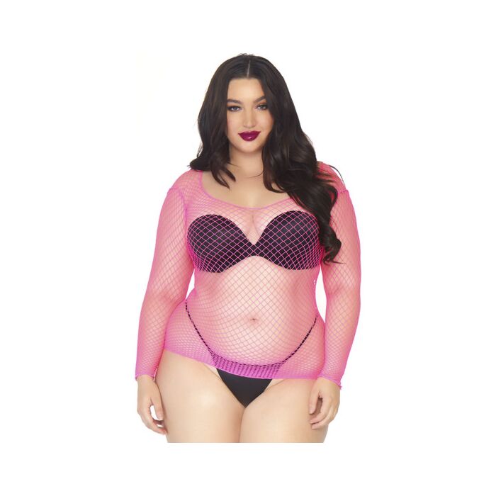 Top résille industriel - rose