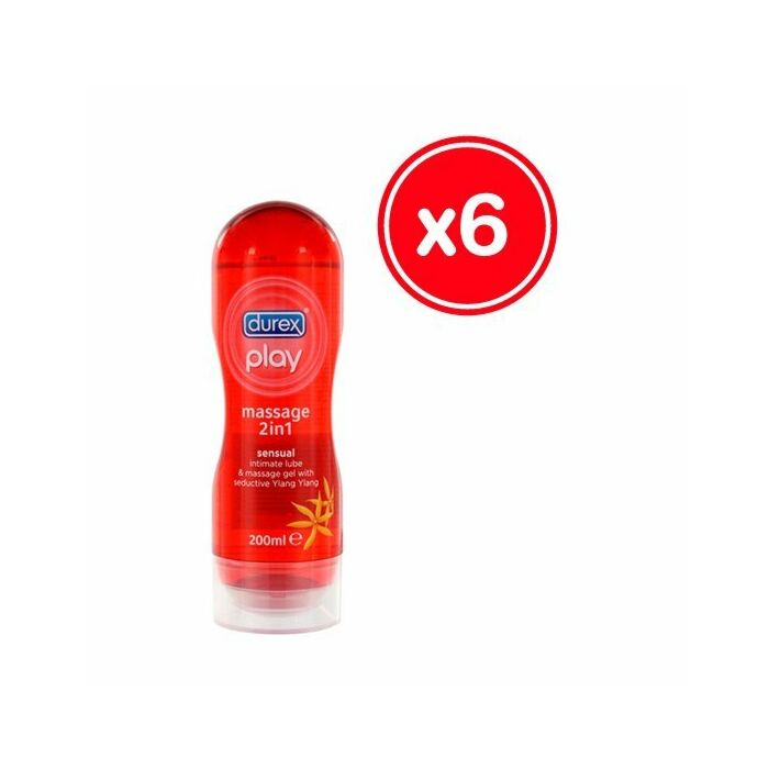 Durex gel de jeu 200 ml massage sensuel (6 pièces)