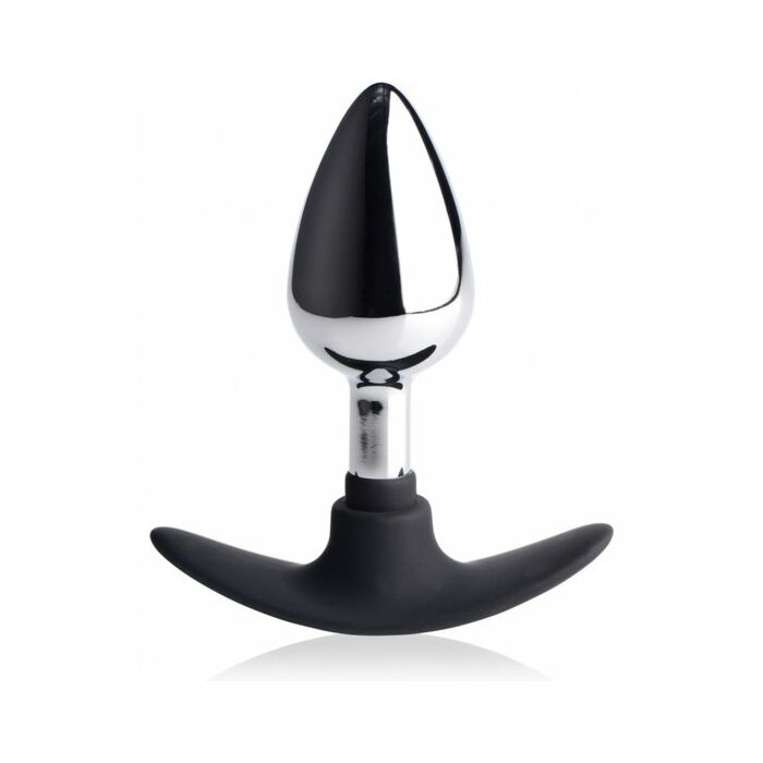 Dark invader - plug anal en métal et silicone, moyen - argent