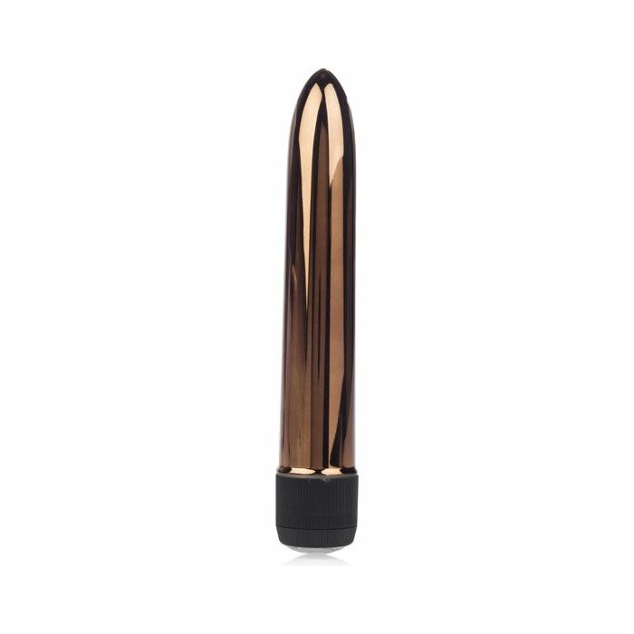 Vibrador metálico con gema oro
