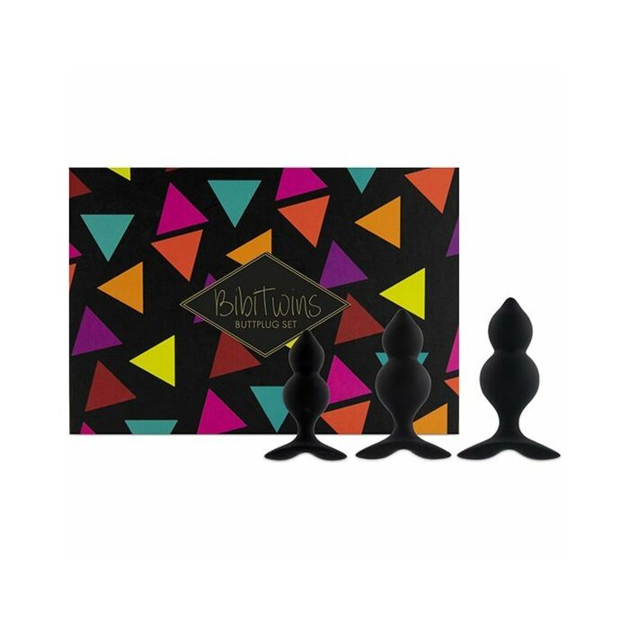 Feelztoys - bibi twin set de 3 plugs anales - negro