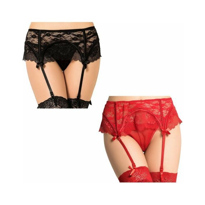 Set ligueros rojo / negro