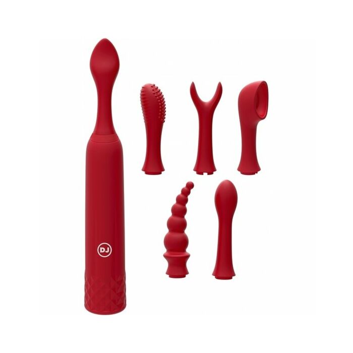 Iquiver - set pequeño vibrador 7 piezas  - rojo velvet