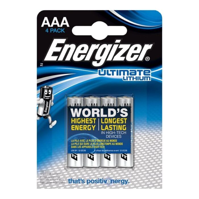 Piles Energizer Ultimate Lithium AAA 1,5V (Blister de 4)