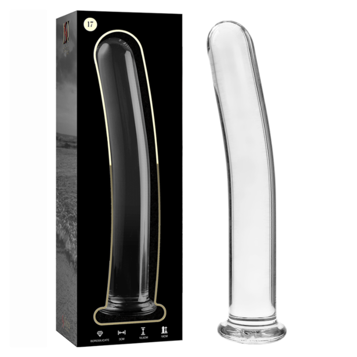 Dildo en cristal Nebula de 18,5 cm transparente