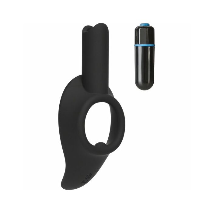 Cock jock anillo vibrador de silicona negro