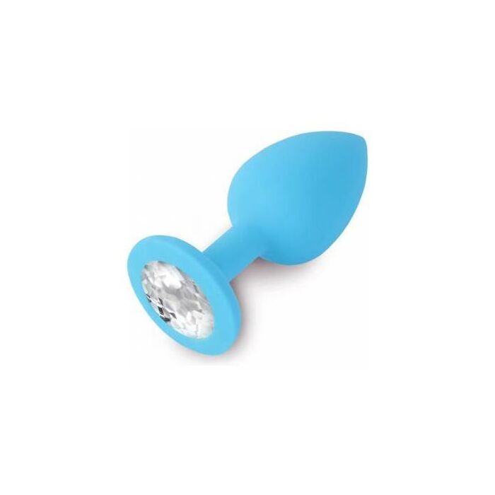 Branchez bijoux anal silicone bleu / diamant