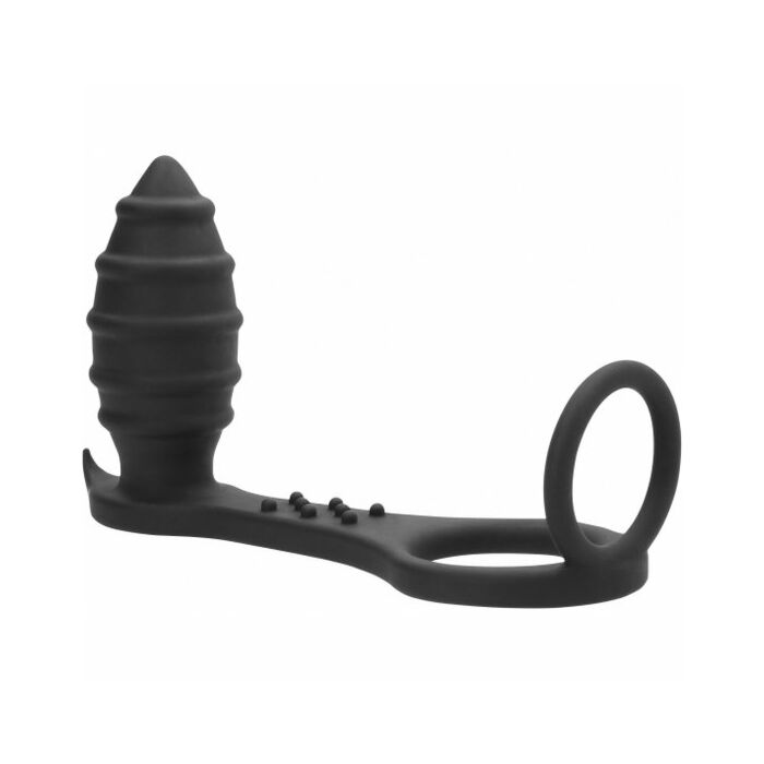 Sono no. 55 - plug con anillo para el pene silicona - negro