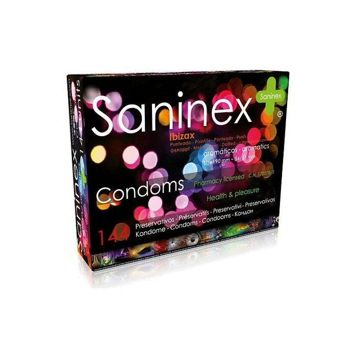Saninex preservativos ibizax - punteado 144 uds