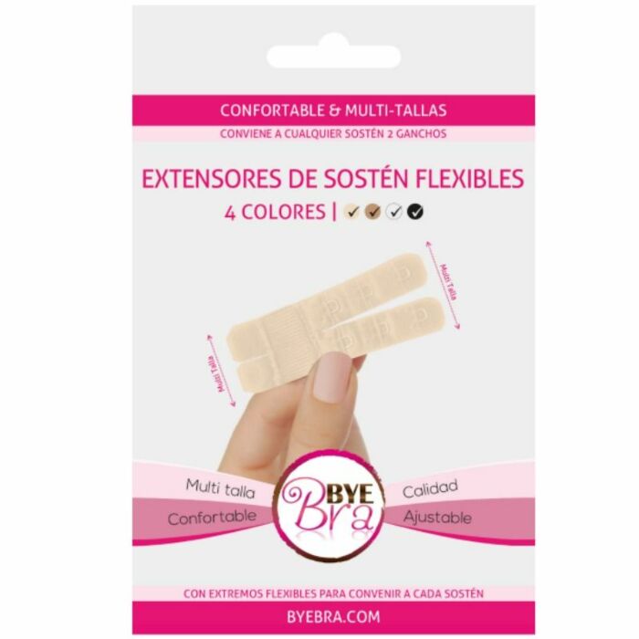 Byebra extensores de contorno flexibles 2 ganchos nude 4uds