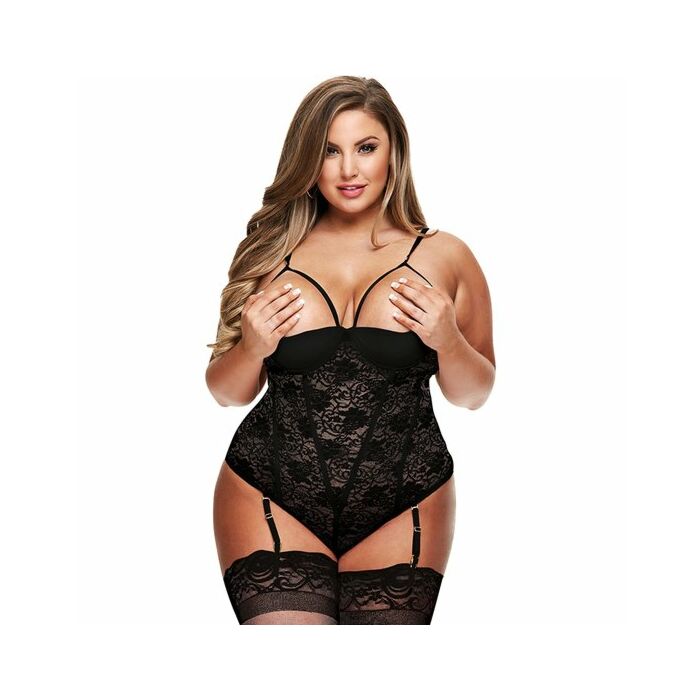 Lace teddy with garters- body liguero