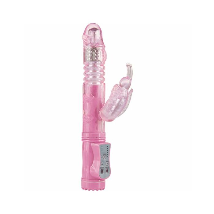 Vibrator piquez-moi et papillon bubblegum rose vers le bas