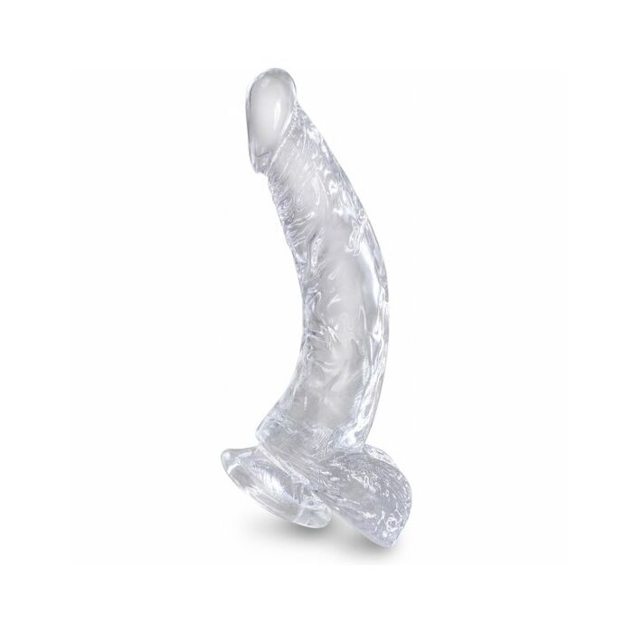 King cock - dildo realista curvado , transparente -16,5 cm