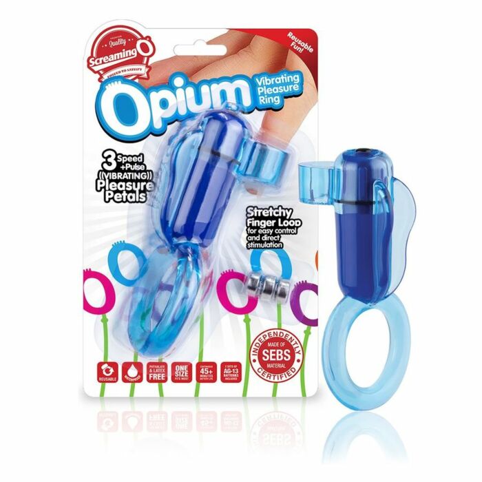 Screaming o opium anillo vibrador dedal azul