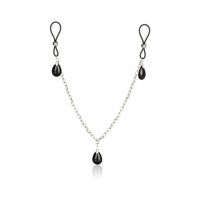 Pendentifs pour mamelons avec chaîne verre noir